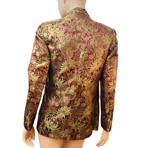 Vintage 80s Charlotte Ford II Metallic Gold and Red Jacket Blazer Size Small - Picture 3 of 14